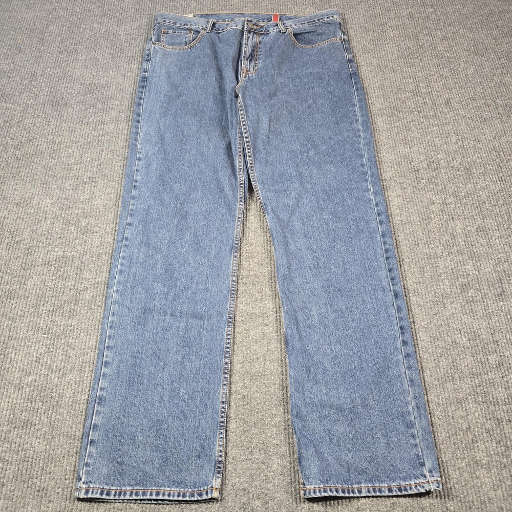 Stetson 1312 Jeans Mens 42x36 Blue Straight Leg Denim Workwear Riveted 40x34‎
